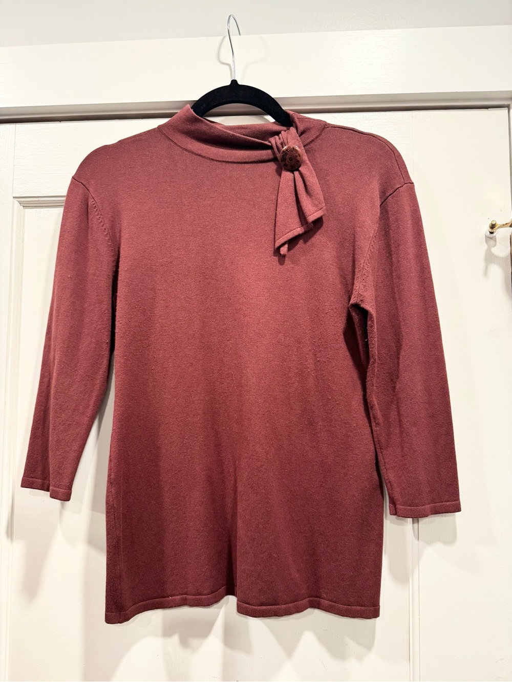 Effie’s Heart Brown retro bow neck sweater top Medium fall Autumn cozy teacher